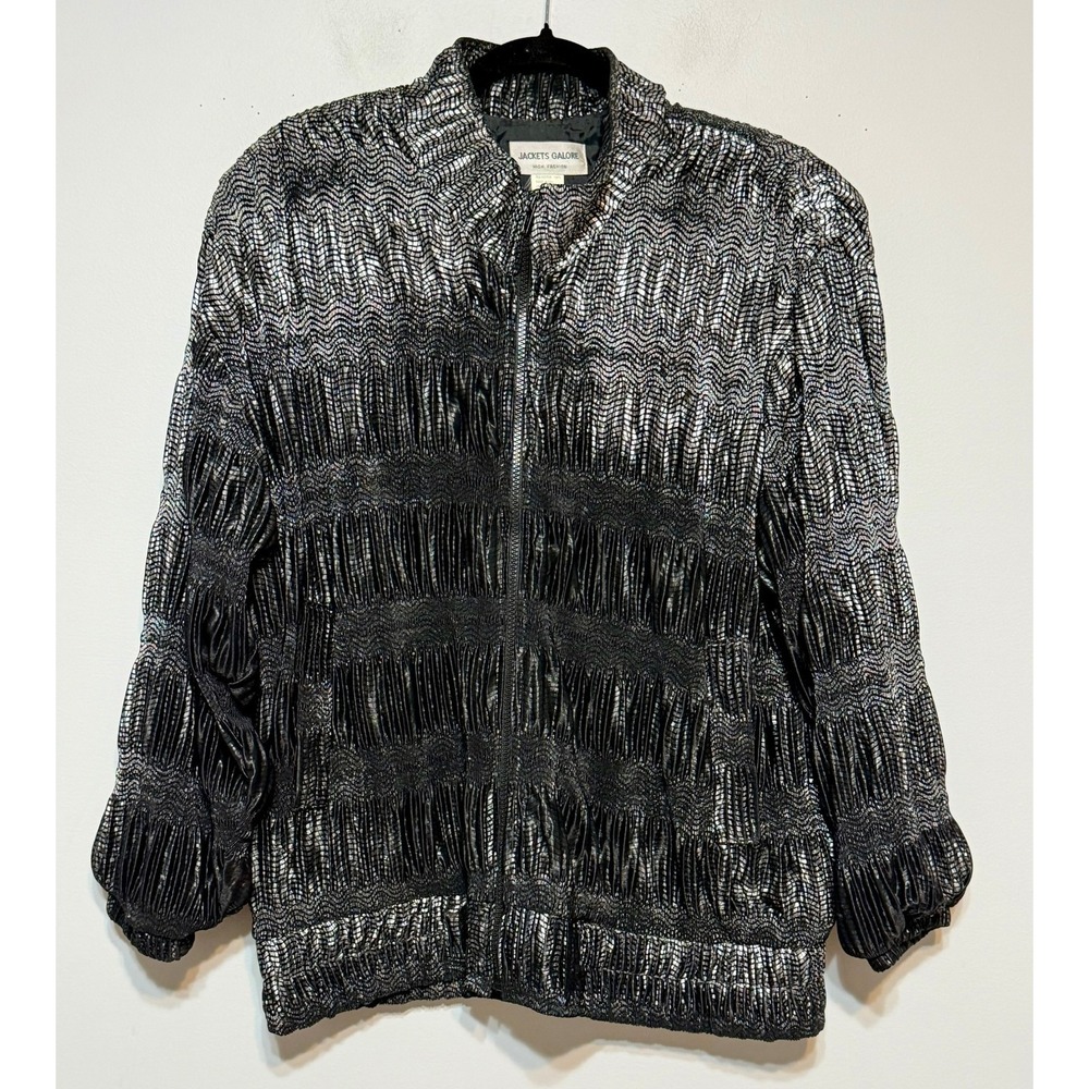 Vintage Jackets Galore Urban‎ Chic Metallic Jacket Women Size L Edgy Streetwear
